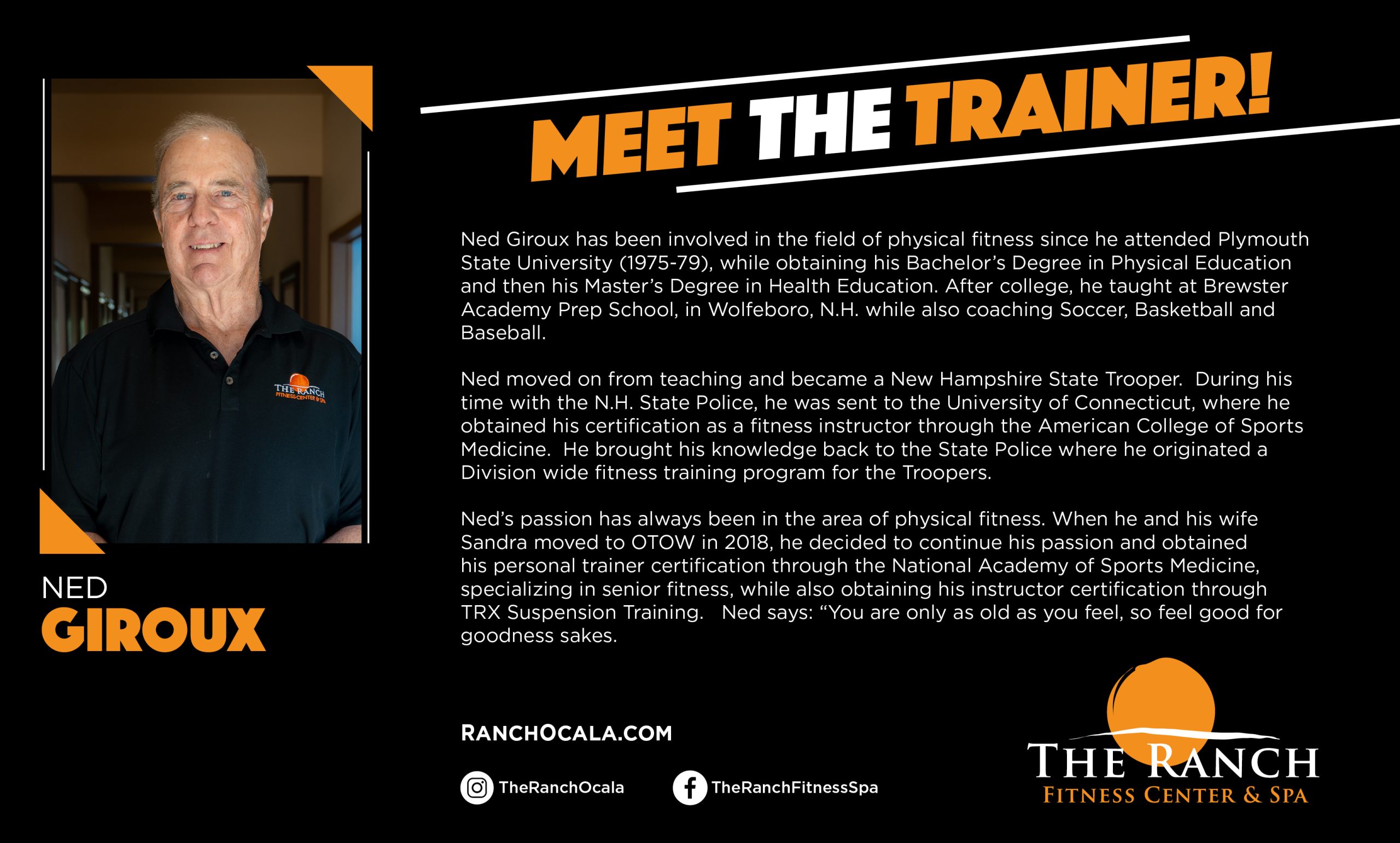 Ned Giroux Personal Trainer at The Ranch Fitness Center and Spa