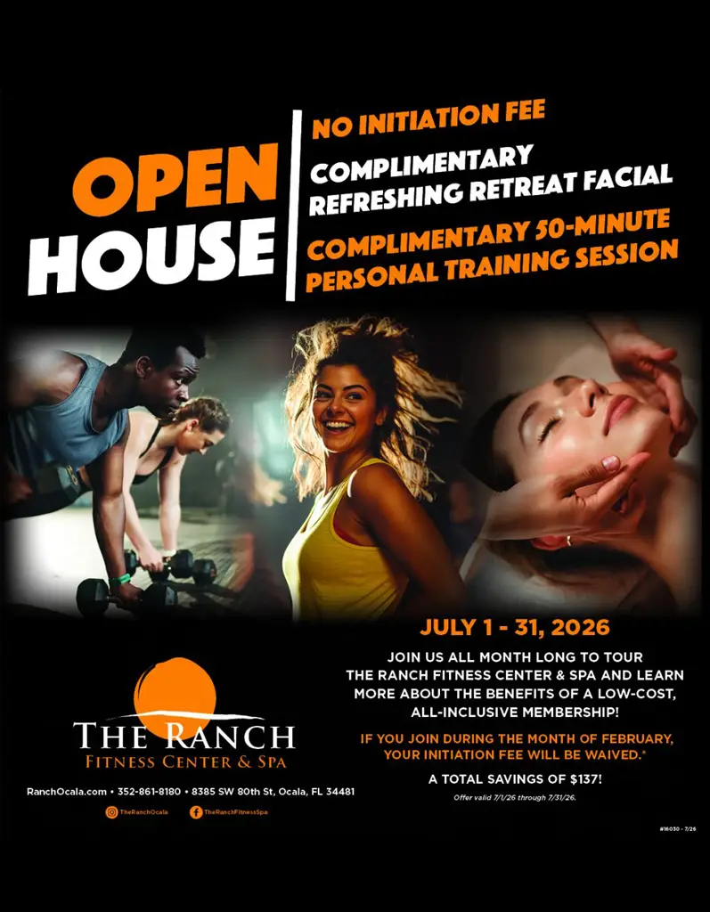 RanchOpenHouseJuly2026 Open house at The Ranch Fitness Spa. July 1, 2026 in Ocala, FL.