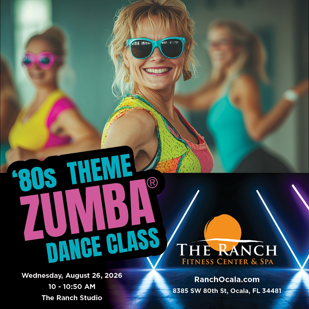 17129 RAN 80's Theme Zumba Dance Class Campaign Social (Aug 26) 80s Zumba Theme Dance Class at The Ranch, in Ocala, Florida.